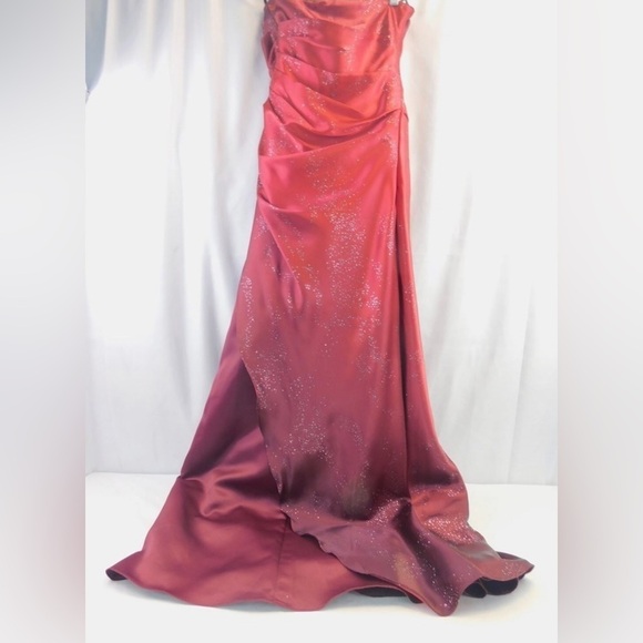 David's Bridal Pink/Purple Strapless Side Ruche Dress, Size: 3 - Picture 5 of 10